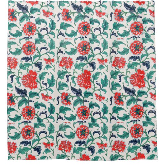 Rideaux De Douche Fleurs rouges (Devant)
