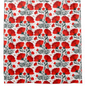 Rideaux De Douche Fleurs rouges (Devant)
