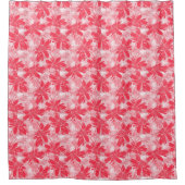 Rideaux De Douche Fleurs rouges sur blanc. (Devant)