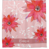 Rideaux De Douche Fleurs rouges Whimsical Feuilles Tourbillonnant Aj (Devant)