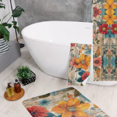 Rideaux De Douche Fleurs rustiques colorées