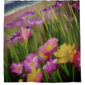 Rideaux De Douche Fleurs Sauvages À Dusk Aquarelle Art Floral (Devant)