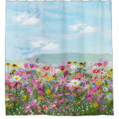 Rideaux De Douche Fleurs sauvages contre un ciel bleu (Devant)