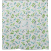 Rideaux De Douche Fleurs sauvages de monogramme Décoration de mariag (Devant)