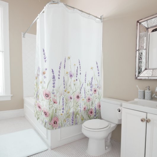 Rideaux De Douche Fleurs sauvages printanières (En situation)