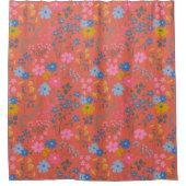 Rideaux De Douche Fleurs sauvages rouges Boho modernes (Devant)