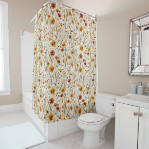 Rideaux De Douche Fleurs sauvages rustiques - Boho Automne modèle fl