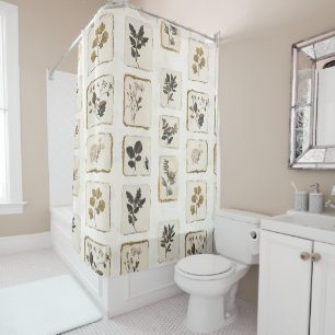 Rideaux De Douche Fleurs sauvages séchées et pressées vintage botani