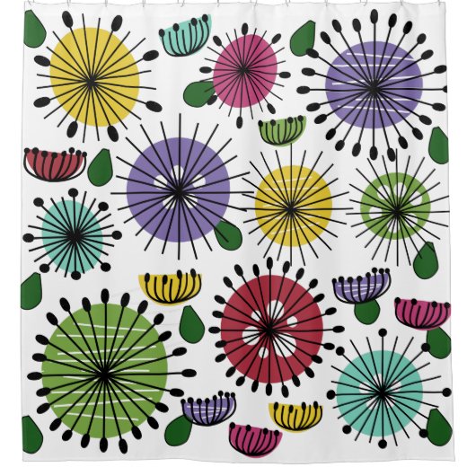 Rideaux De Douche Fleurs Scandi (Devant)