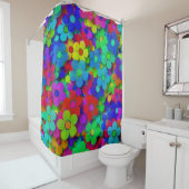 Rideaux De Douche Fleurs super d'arc-en-ciel (En situation)