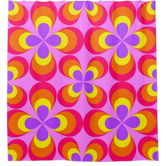 Rideaux De Douche Fleurs Super rétro (Devant)