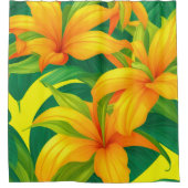 Rideaux De Douche Fleurs tropicales colorées (Devant)
