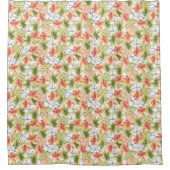 Rideaux De Douche Fleurs tropicales et art linéaire (Devant)