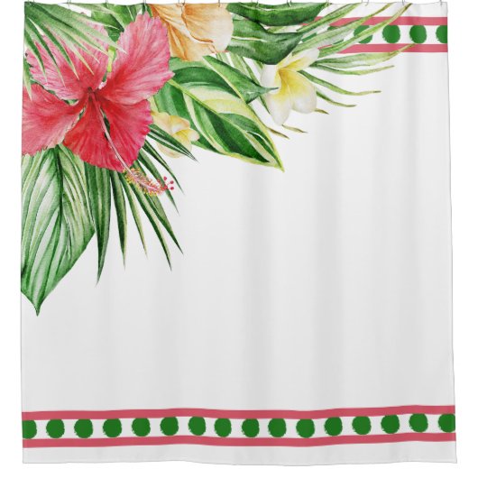 Rideaux De Douche Fleurs tropicales Hibiscus (Devant)
