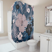 Rideaux De Douche Fleurs tropicales Palm Texture Feuille (En situation)