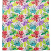 Rideaux De Douche Fleurs tropicales sans couture motif (Devant)