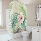 Rideaux De Douche Fleurs tropicales vintages et feuillage (En situation)