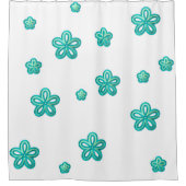 Rideaux De Douche fleurs turquoise (Devant)