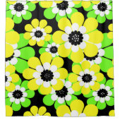 Rideaux De Douche Fleurs vert jaune (Devant)