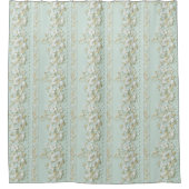 Rideaux De Douche Fleurs Vertes Vintage (Devant)