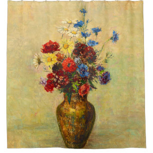Rideaux De Douche Fleurs vintages dans un vase (1910) par Odilon Red