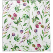 Rideaux De Douche Fleurs violettes et Motif de baies rouges (Devant)