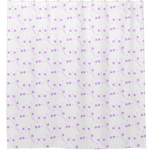 Rideaux De Douche Fleurs violettes Lilac, Petite Impression Florale  (Devant)