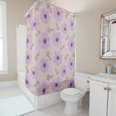 Rideaux De Douche fleurs violettes motif (En situation)
