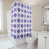 Rideaux De Douche Fleurs violettes sur fond clair (En situation)