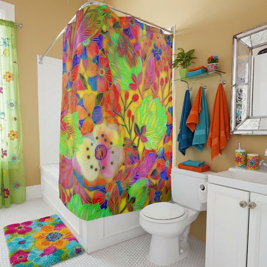 Rideaux De Douche Fleurs vives