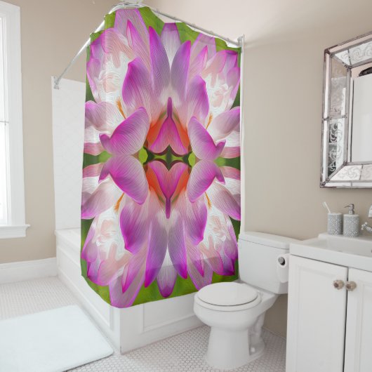 Rideaux De Douche FLEUVE PURPLE - Art Fractal - (En situation)