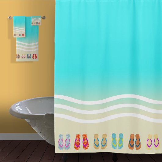 Rideaux De Douche Flip Flops de la plage