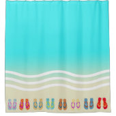 Rideaux De Douche Flip Flops de la plage (Devant)