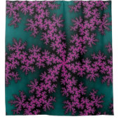 Rideaux De Douche Flocon de neige turquoise et violet (Devant)