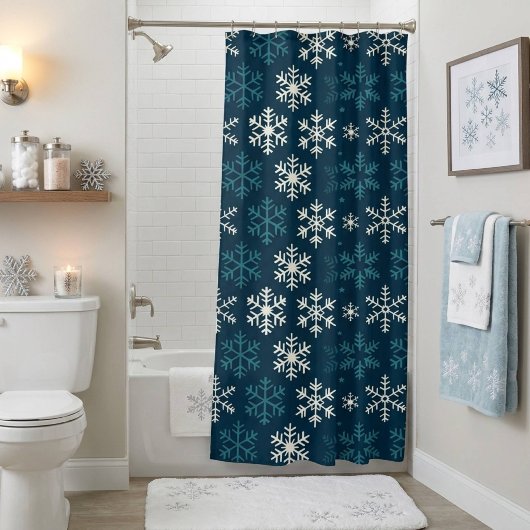 Rideaux De Douche Flocon de Noël Géométrique Moderne
