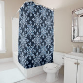 Rideaux De Douche Flocons de neige 3d bleus (En situation)
