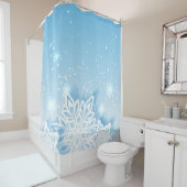 Rideaux De Douche flocons de neige à trois dimensions (En situation)