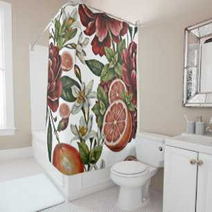 Rideaux De Douche Floraison Citrus Rustique d'été