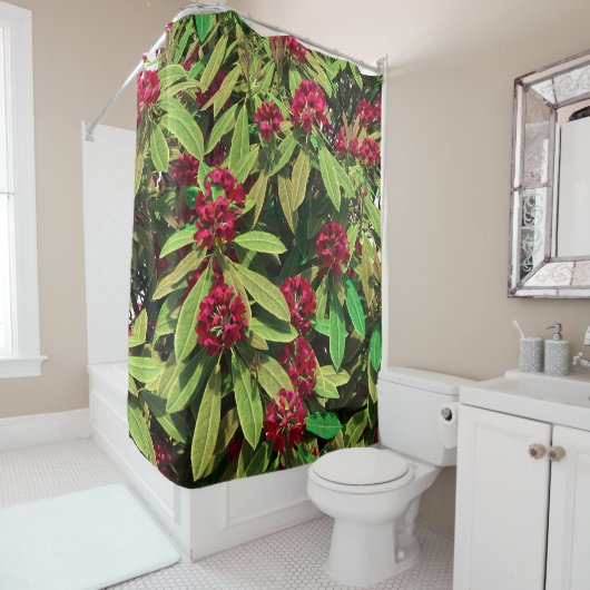 Rideaux De Douche Floraison de rhododendron (En situation)