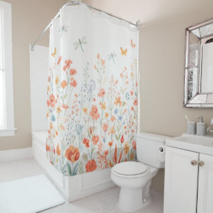 Rideaux De Douche Floraisons de source corallienne