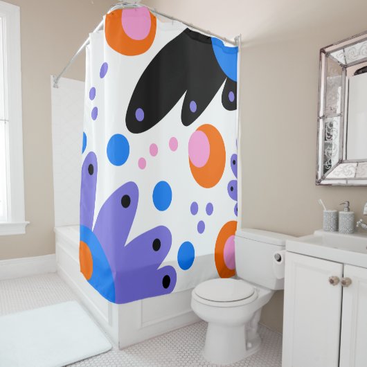 Rideaux De Douche Floral Abstrait moderne (En situation)