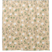 Rideaux De Douche Floral blanc scandinave (Devant)