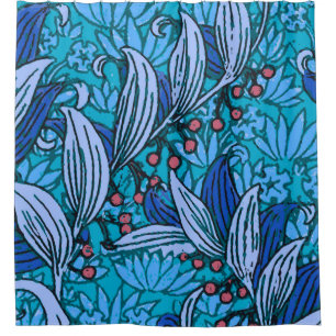 Rideaux De Douche Floral bleu ancien Boho moderne