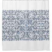 Rideaux De Douche Floral bleu Denim (Devant)