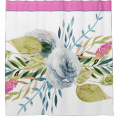 Rideaux De Douche Floral bleu et rose (Devant)