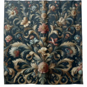 Rideaux De Douche Floral bleu marine (Devant)