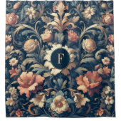 Rideaux De Douche Floral bleu marine (Devant)