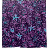 Rideaux De Douche Floral de Purple et Blue Island (Devant)