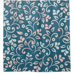 Rideaux De Douche Floral décoratif Vintage sans couture Motif