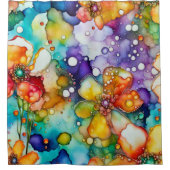 Rideaux De Douche Floral et bulles Abstraites (Devant)